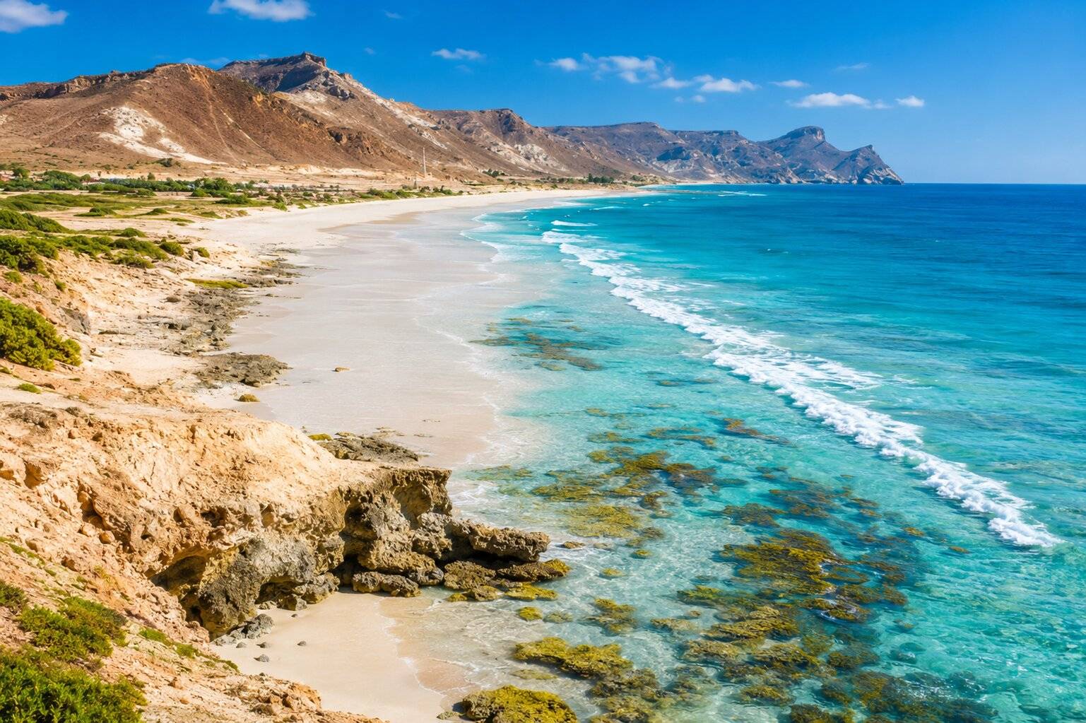 Aerial View Of Al Mughsail Beach