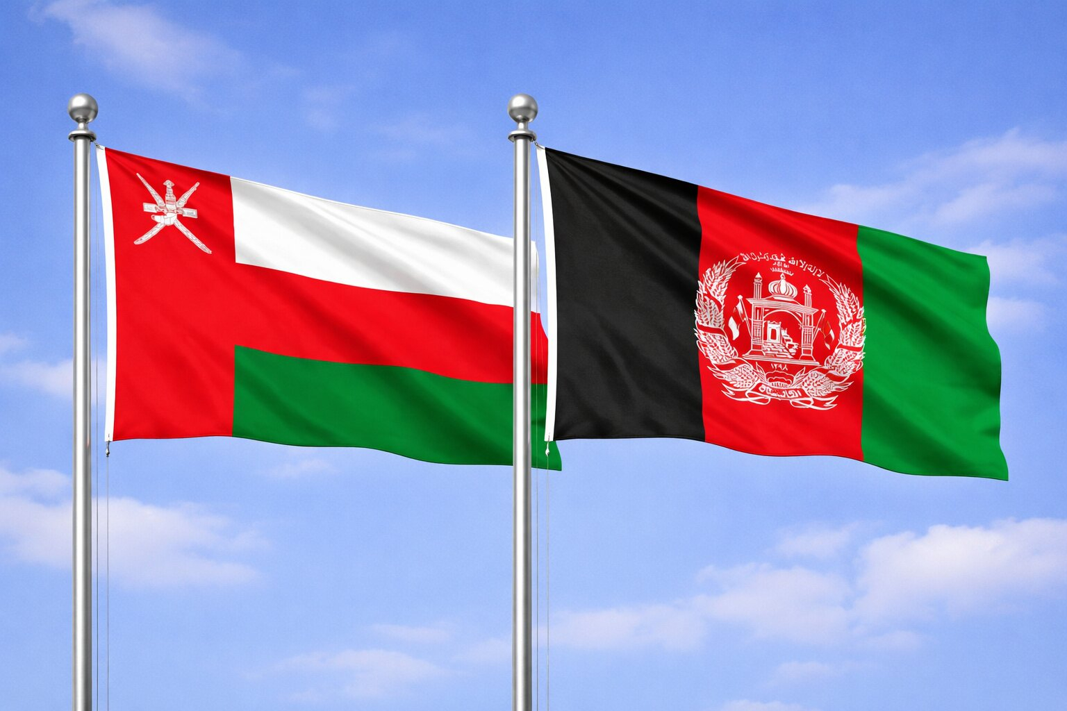 Afghanistan And Oman Flag