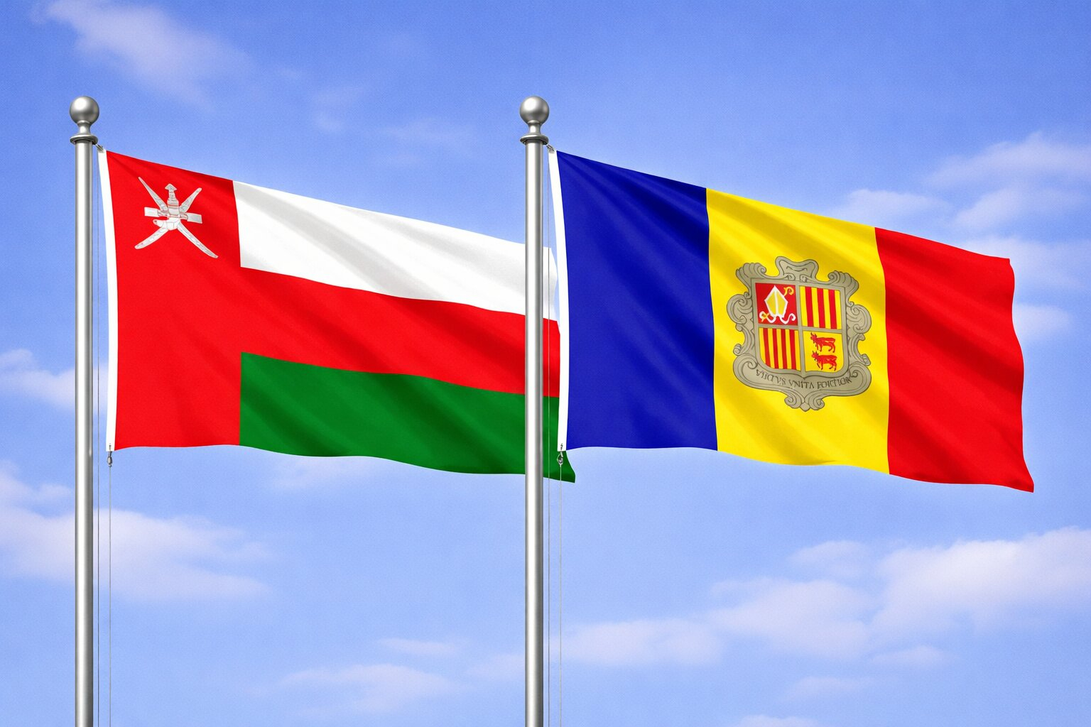Andorra And Oman Flag