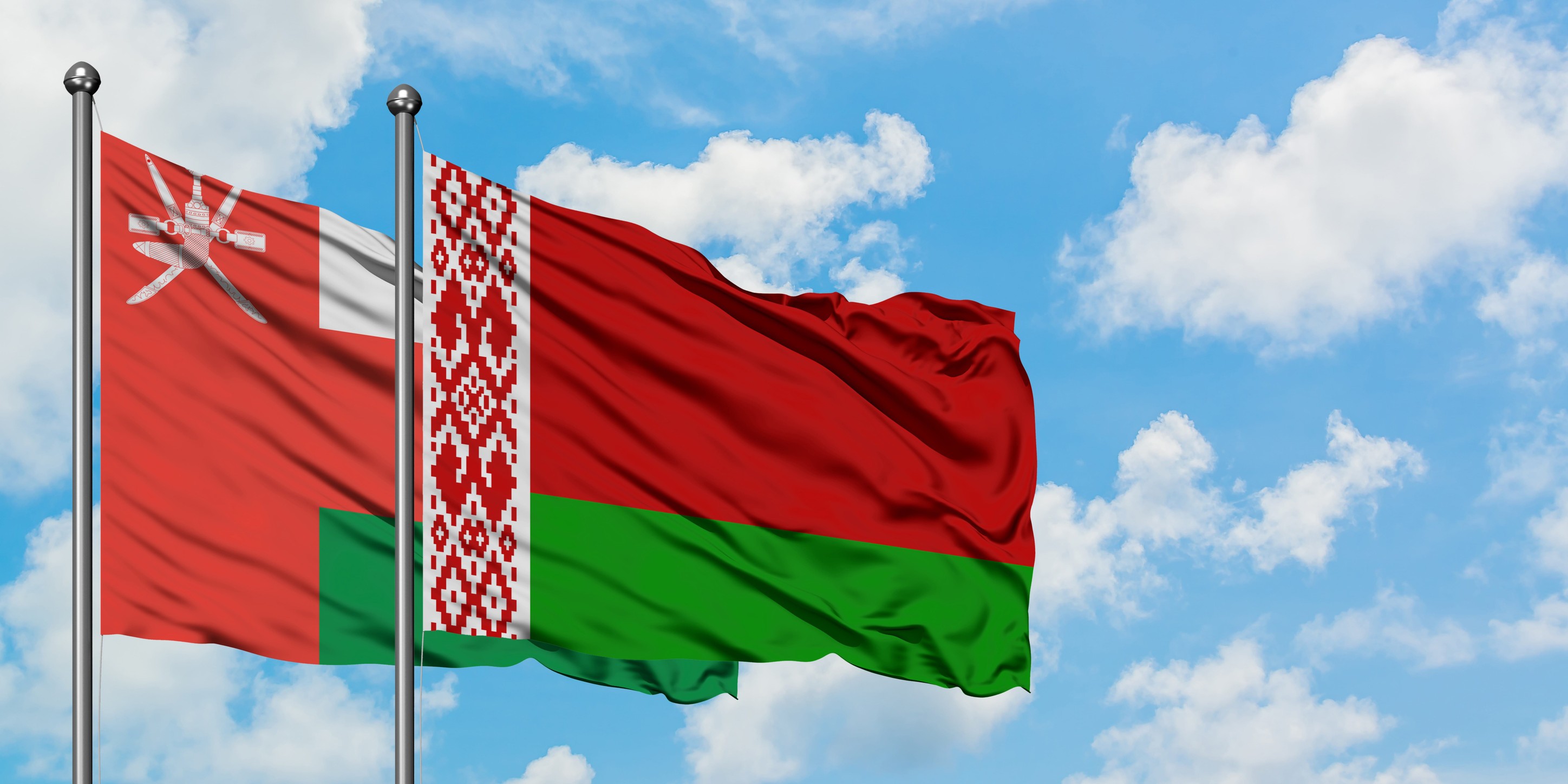 Belarus And Oman Flag