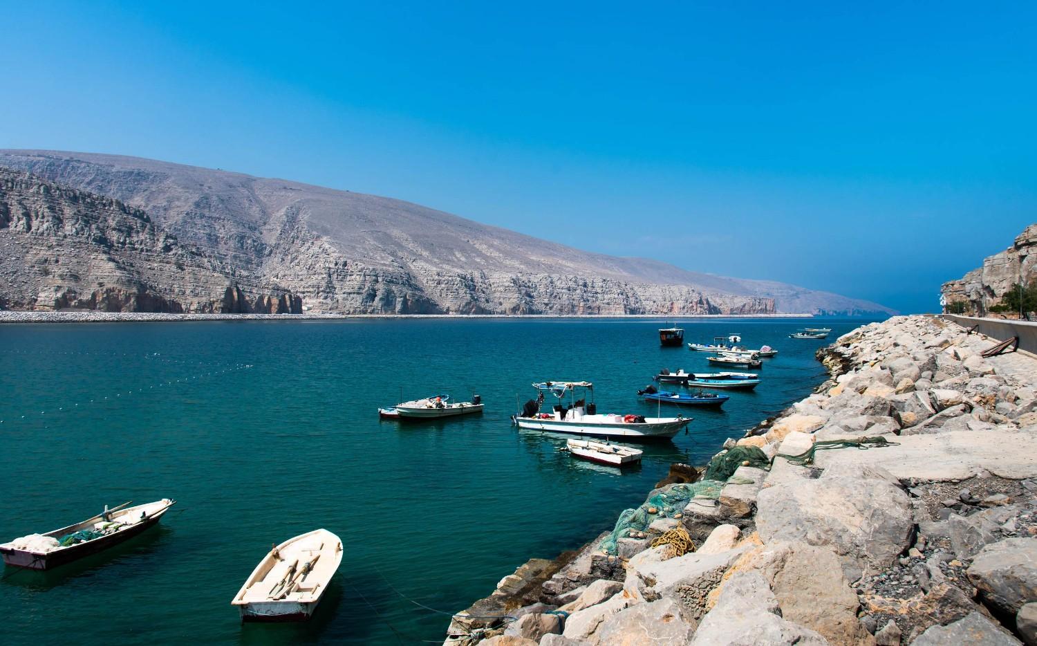 Boats In Musandam Fjord Oman