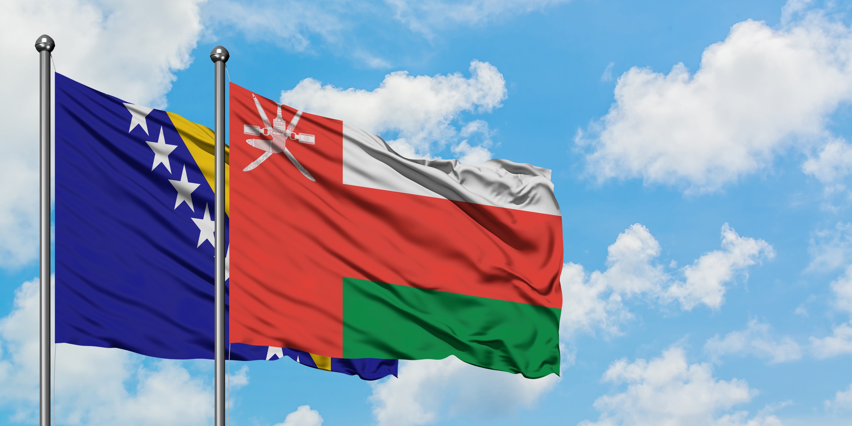 Bosnia And Herzegovina And Oman Flag