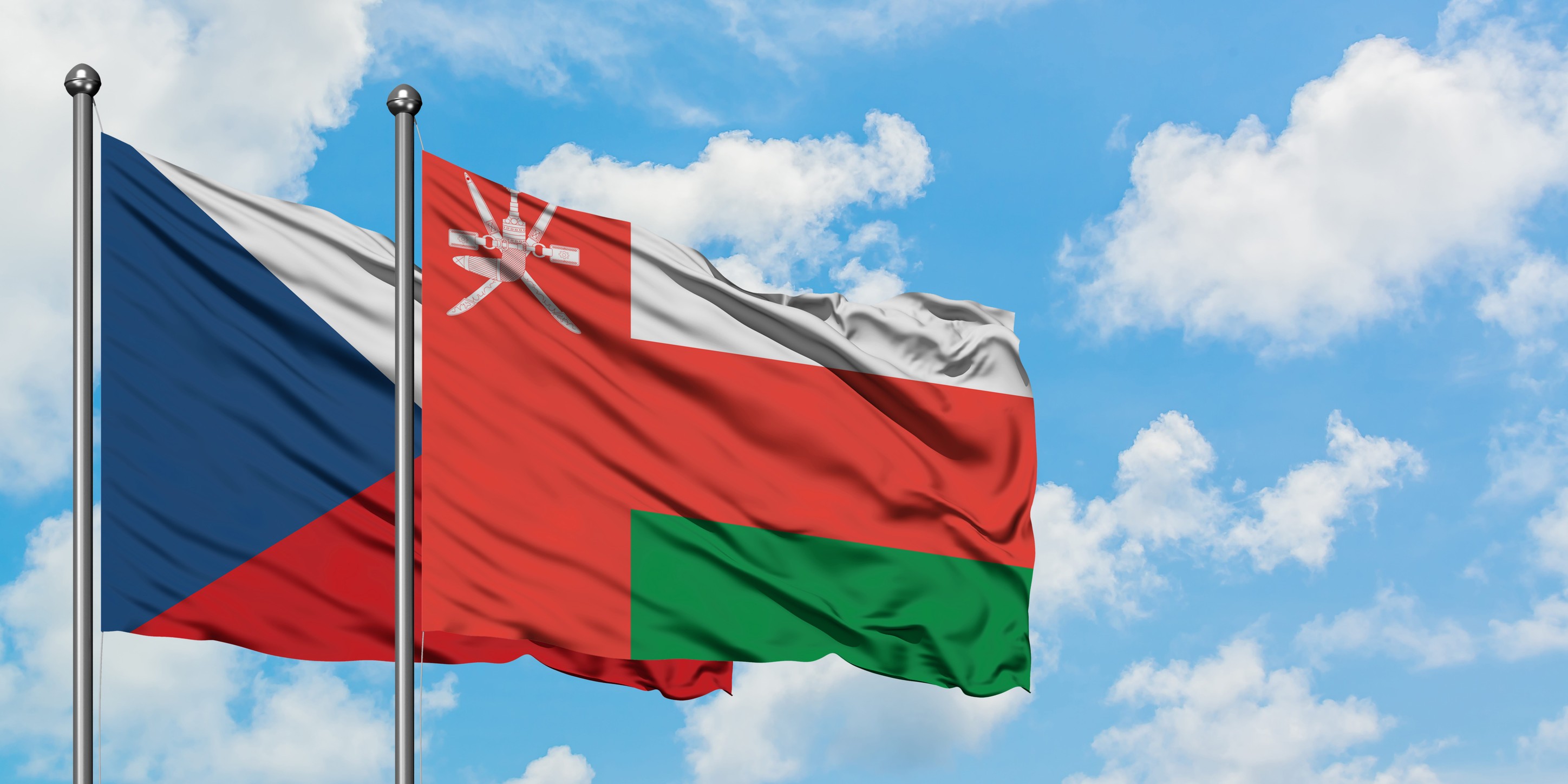 Czech Republic and Oman Flag