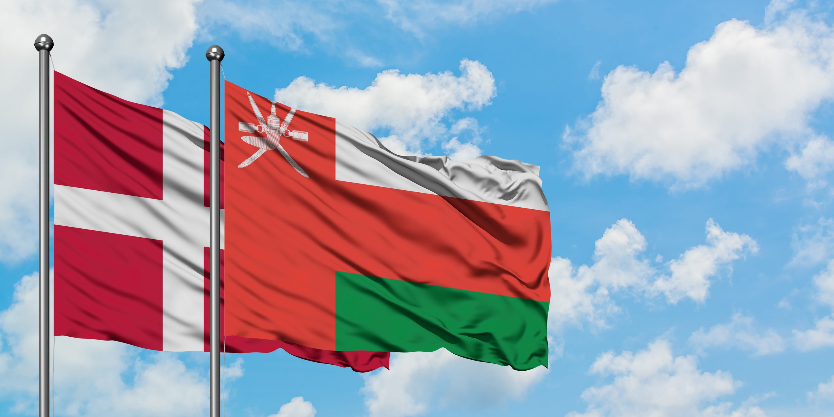 Denmark And Oman Flag