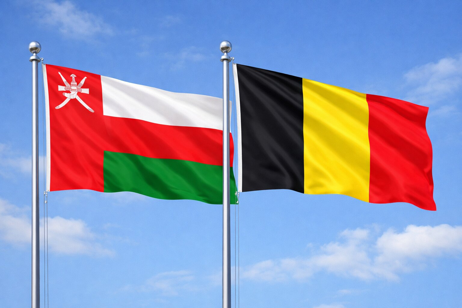Flags Of Oman And Austria