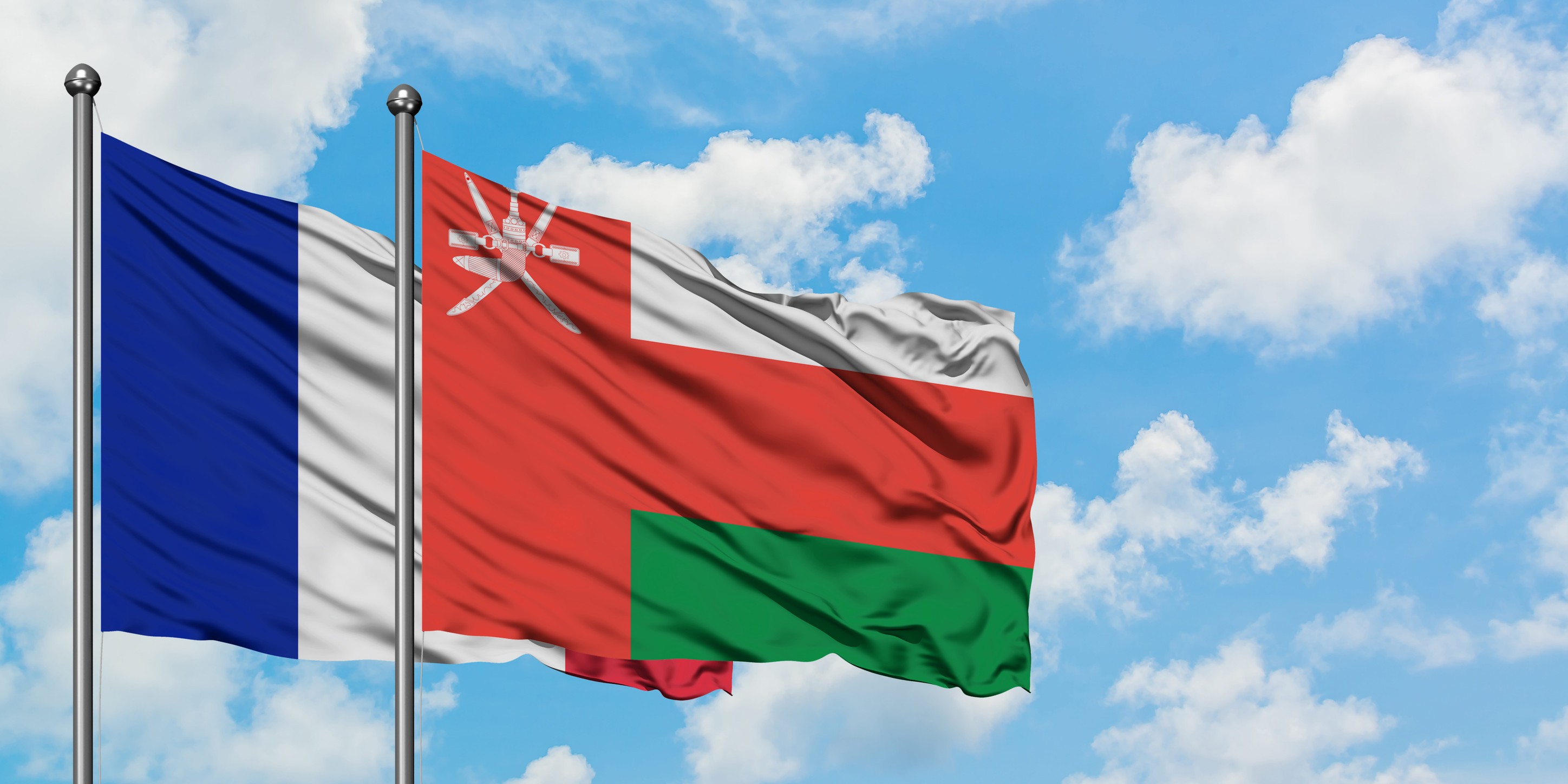 France And Oman Flag