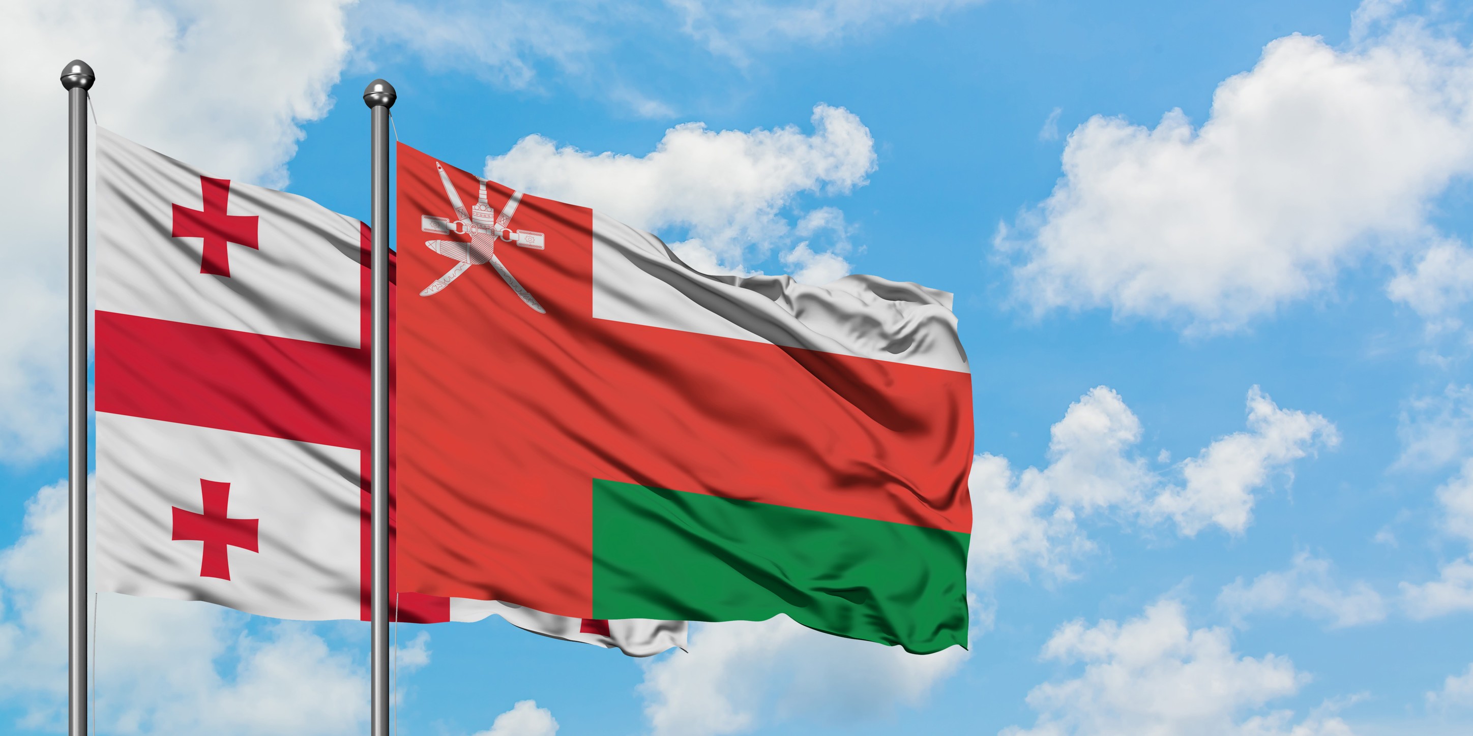 Georgia and Oman Flag