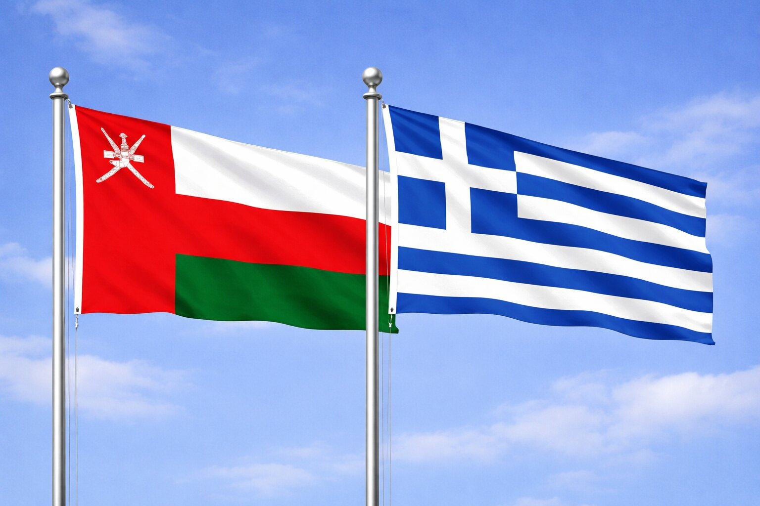 Greece And Oman Flag