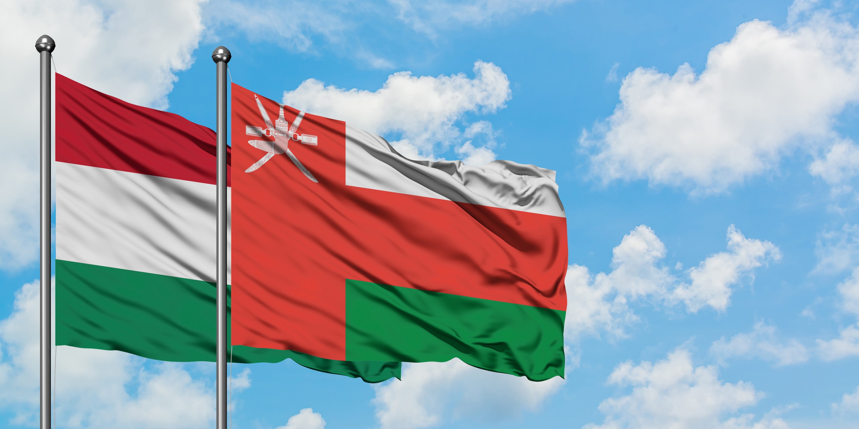 Hungary And Oman Flag