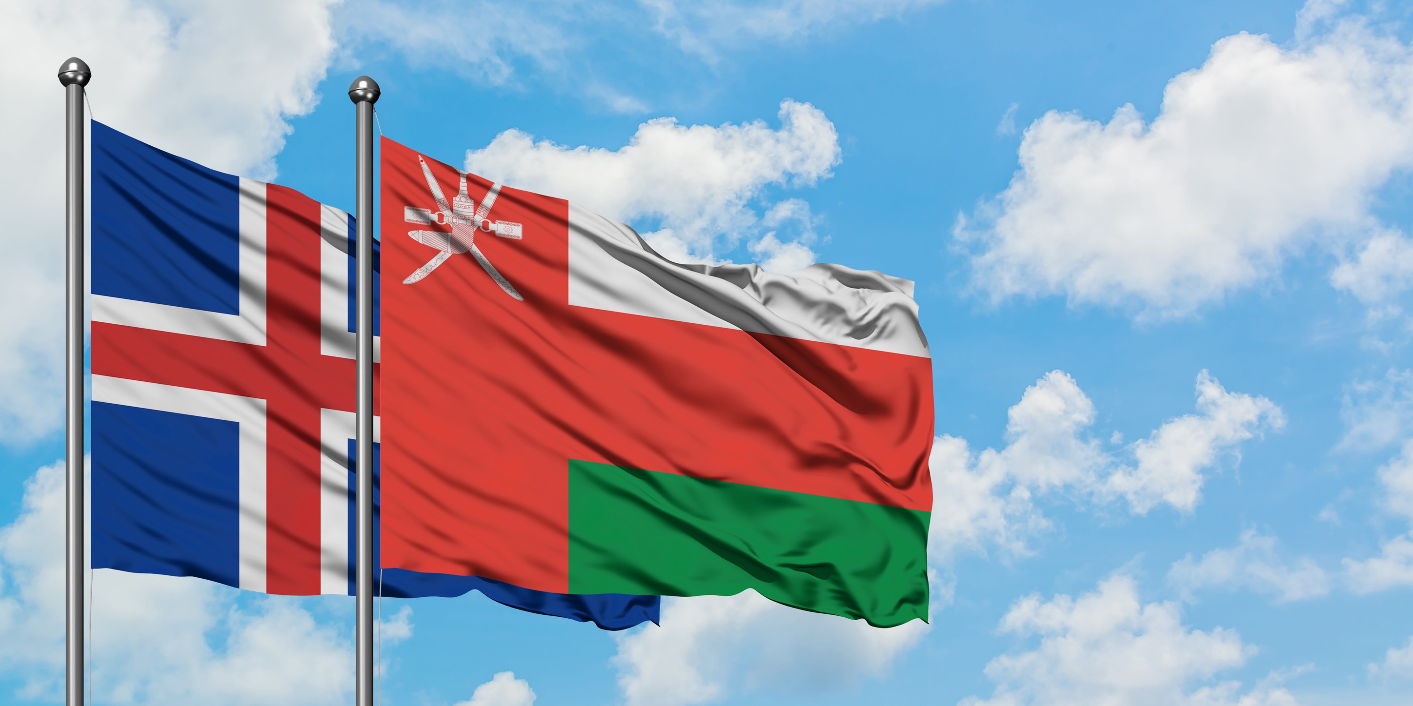 Iceland and Oman Flag