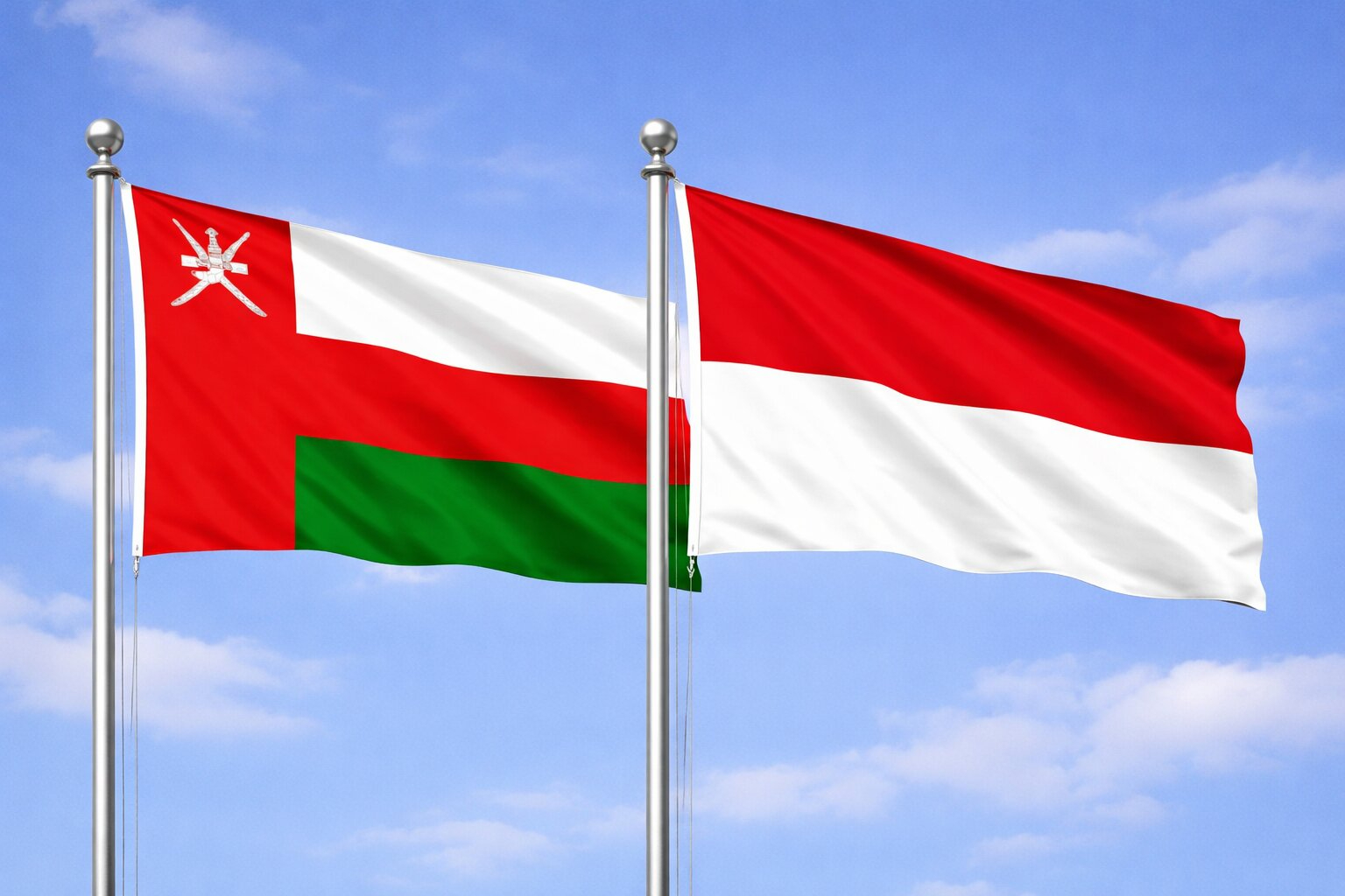 Indonesia And Oman Flag