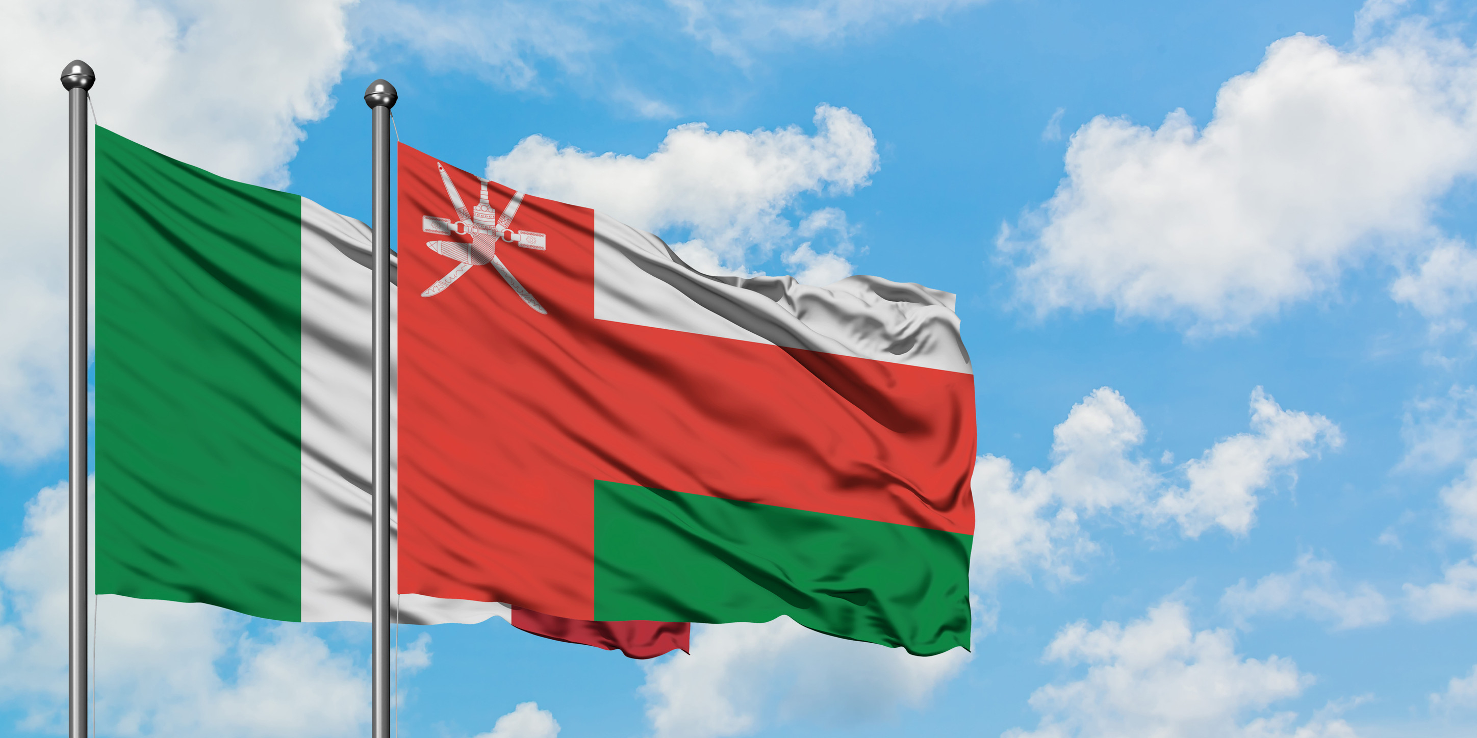 Italy And Oman Flag