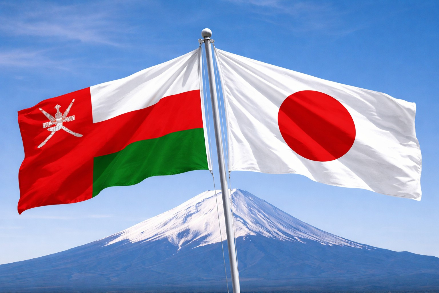 Japan and Oman Flag
