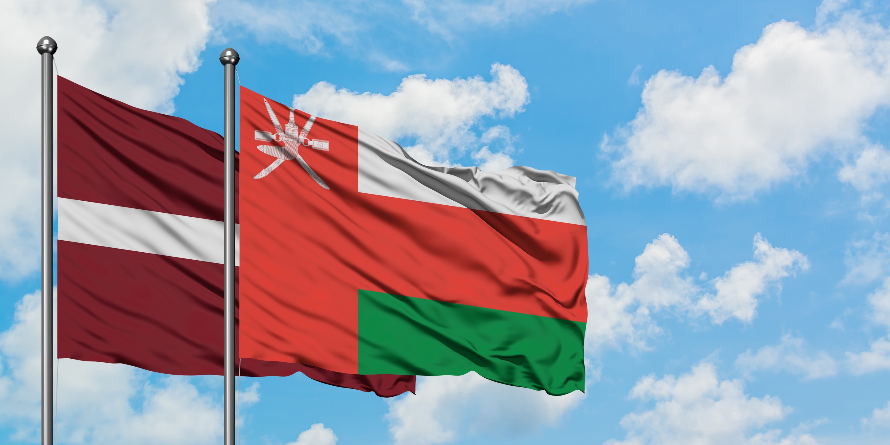 Latvia and Oman Flag