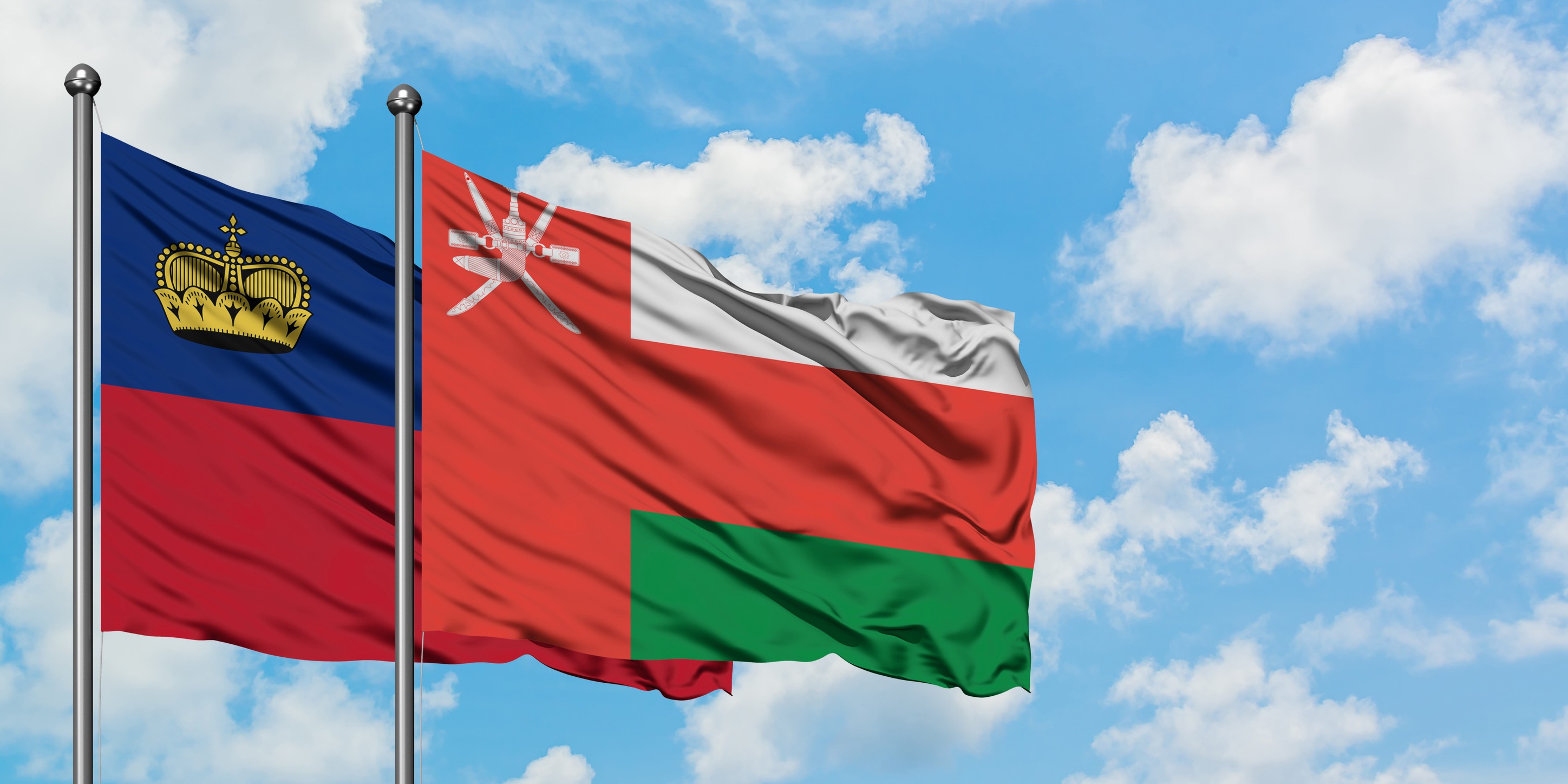 Liechtenstein And Oman Flag