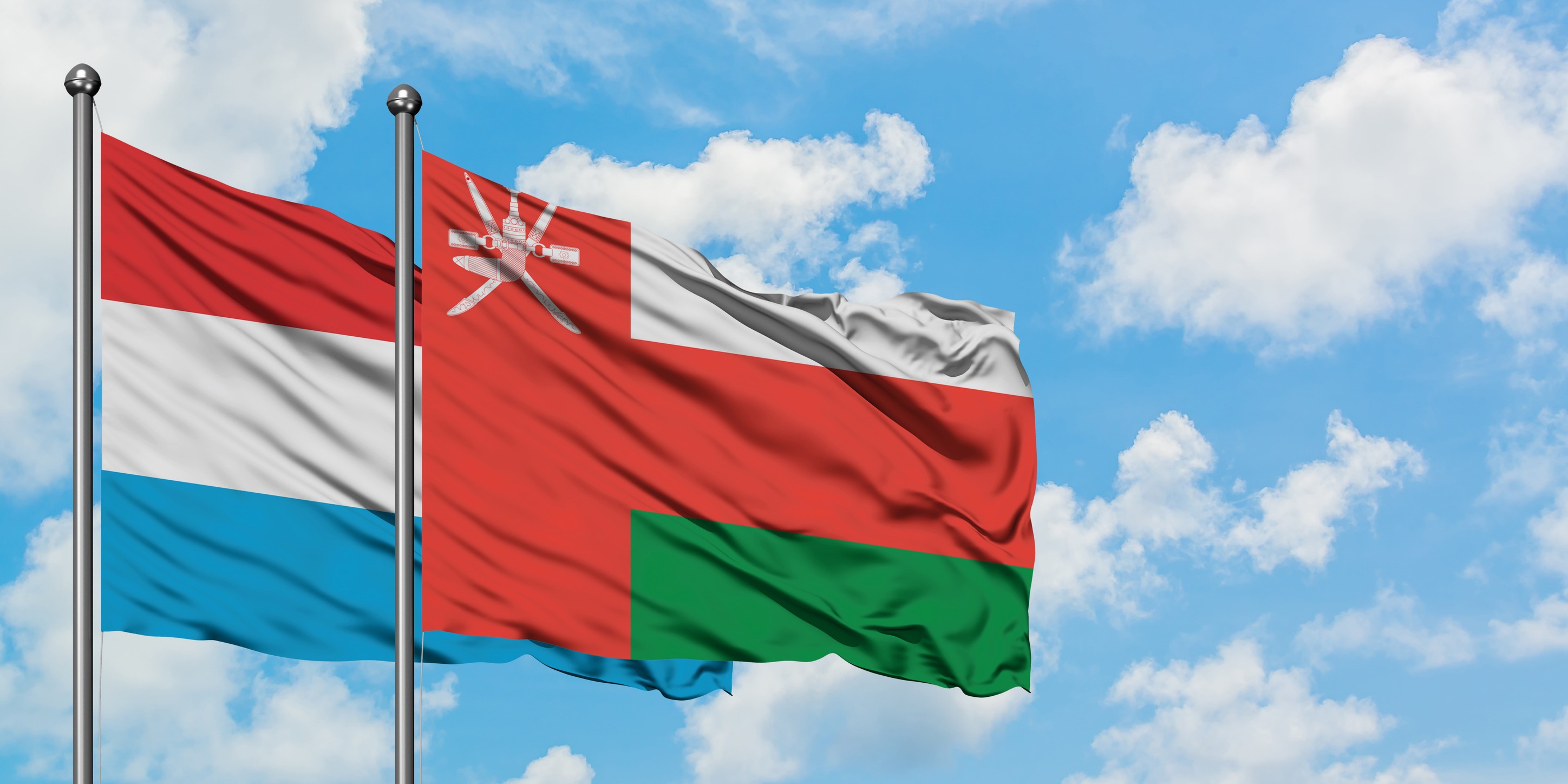 Luxembourg And Oman Flag