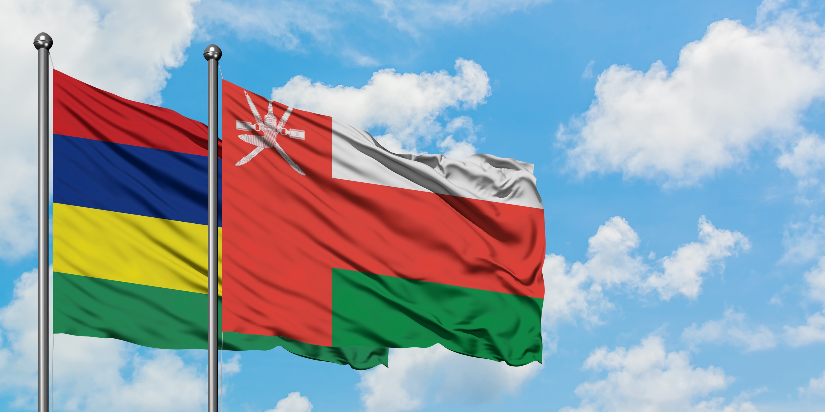 Mauritius And Oman Flag
