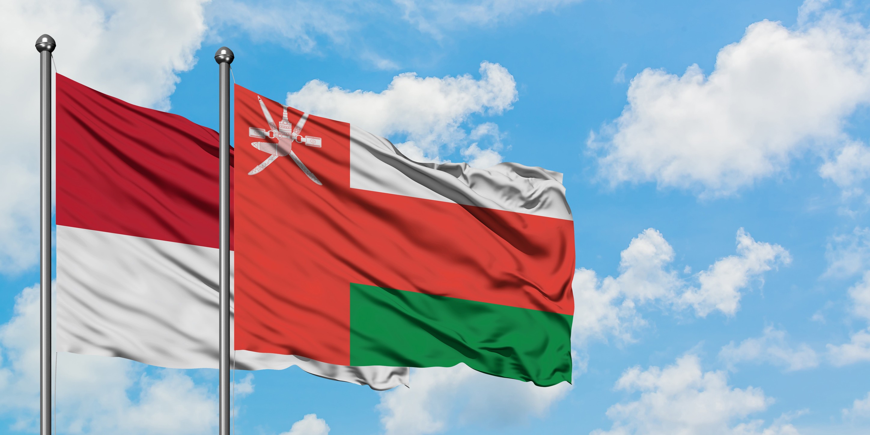 Monaco And Oman Flag