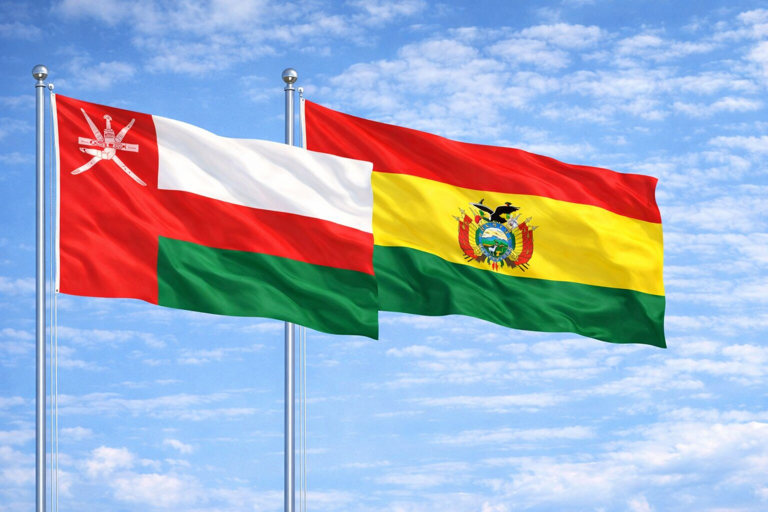 Oman And Bolivia Flag