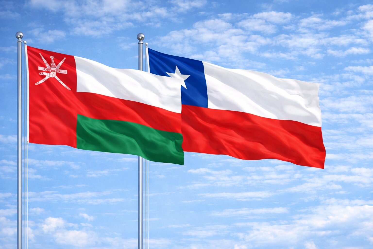 Oman And Chilean Flag