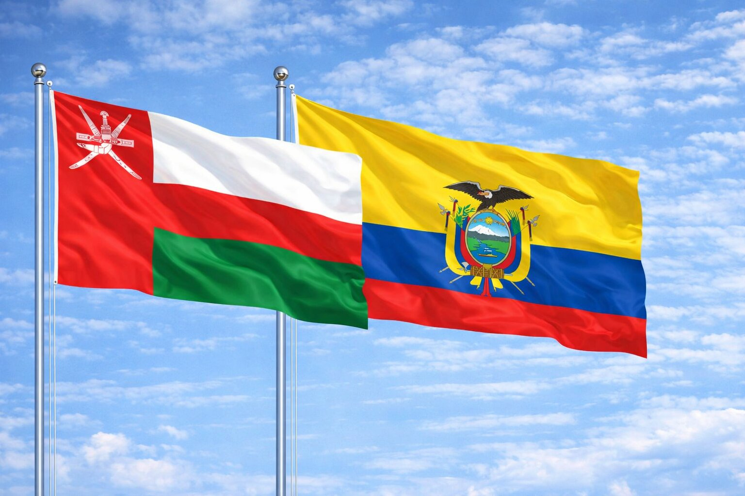 Oman And Ecuador Flag