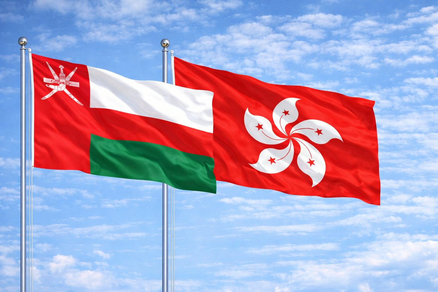 Oman And Hong Kong Flag