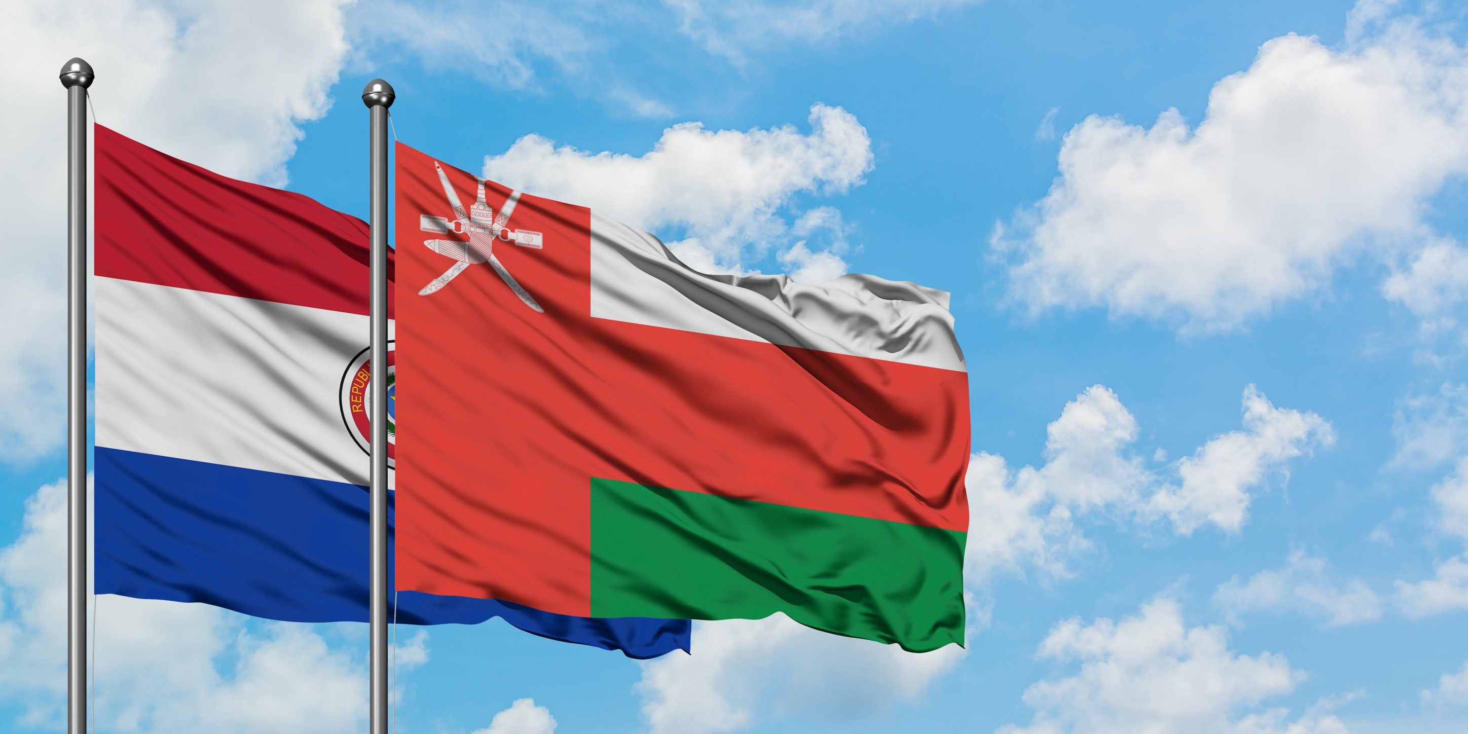 Paraguay And Oman Flag