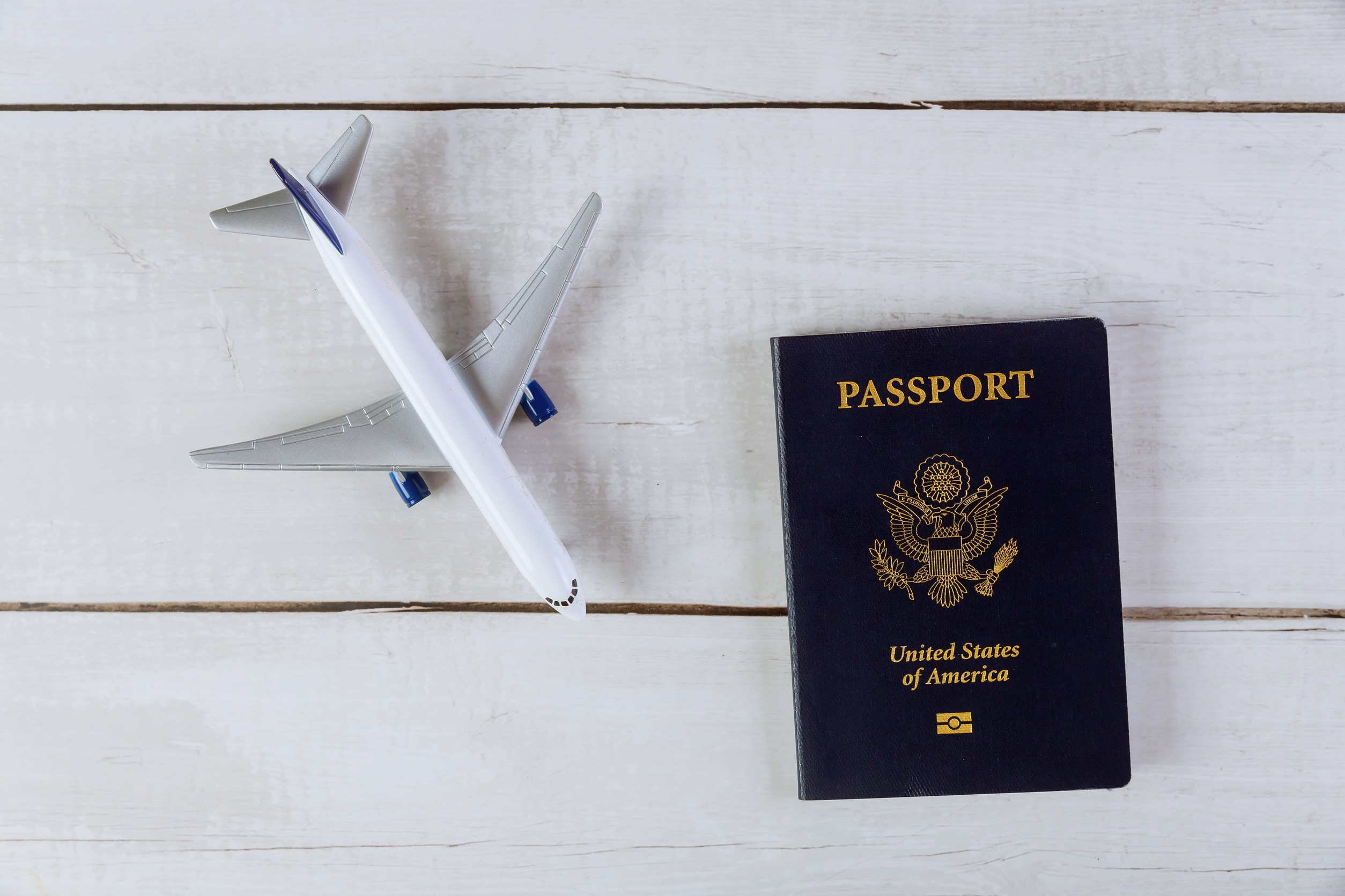 Passport With Model Airplane