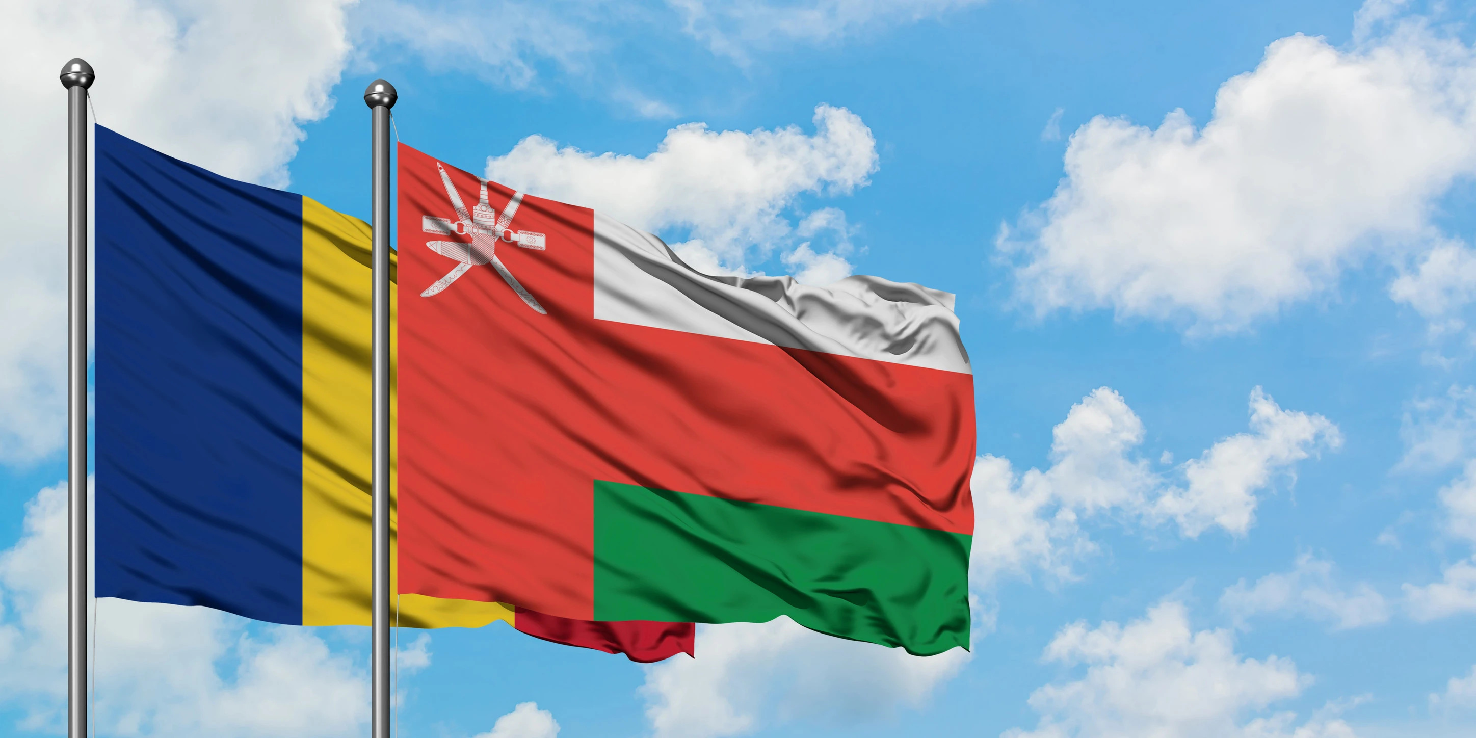 Romania And Oman Flag