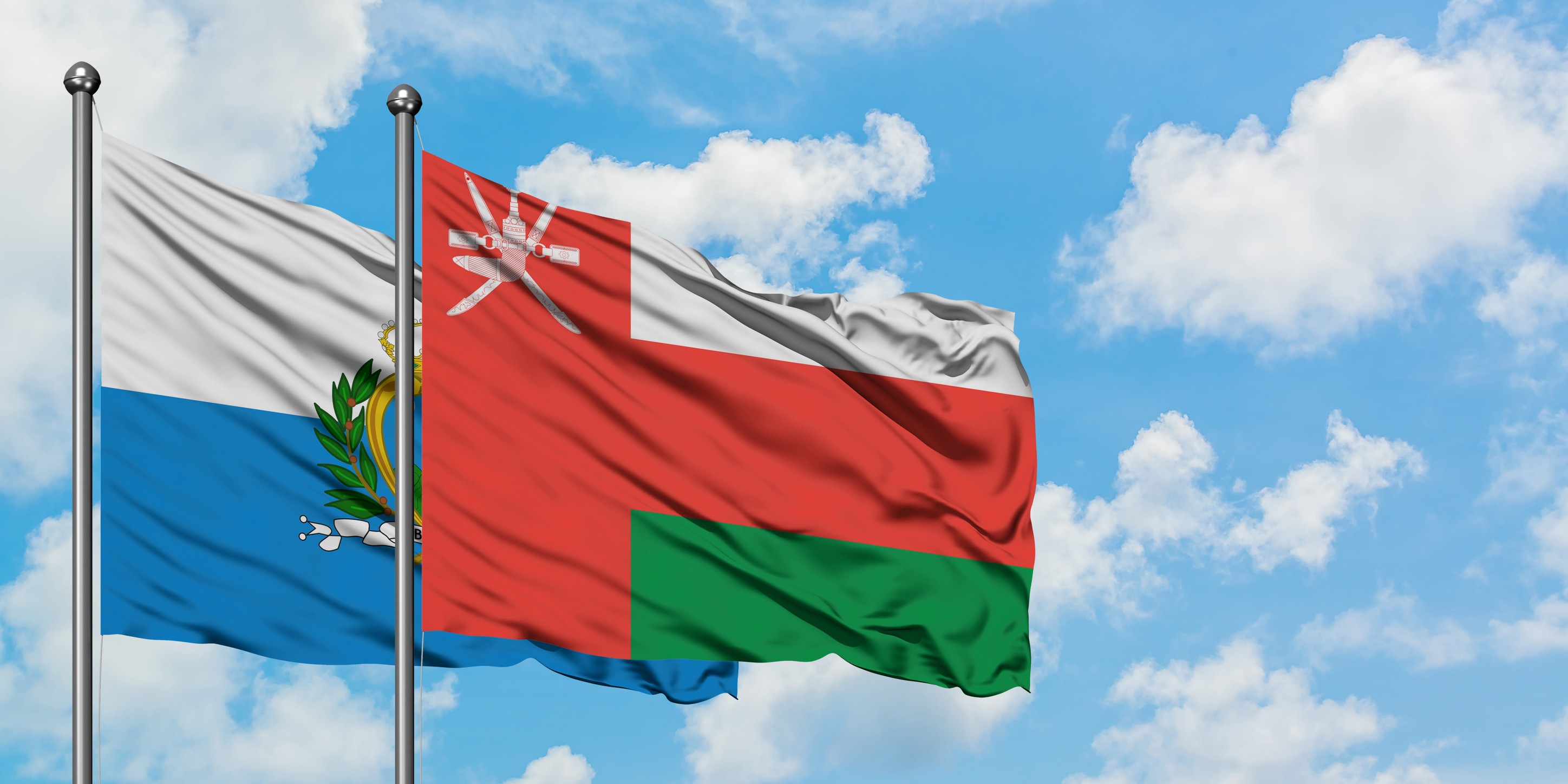 San Marino And Oman Flag