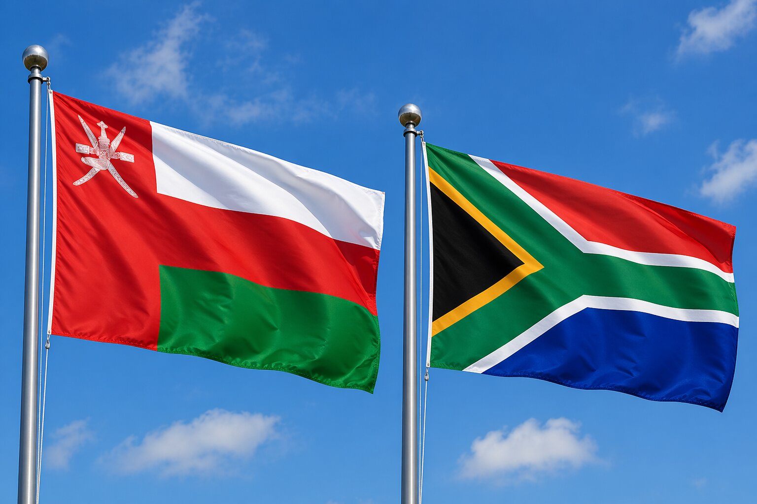 South Africa And Oman Flag