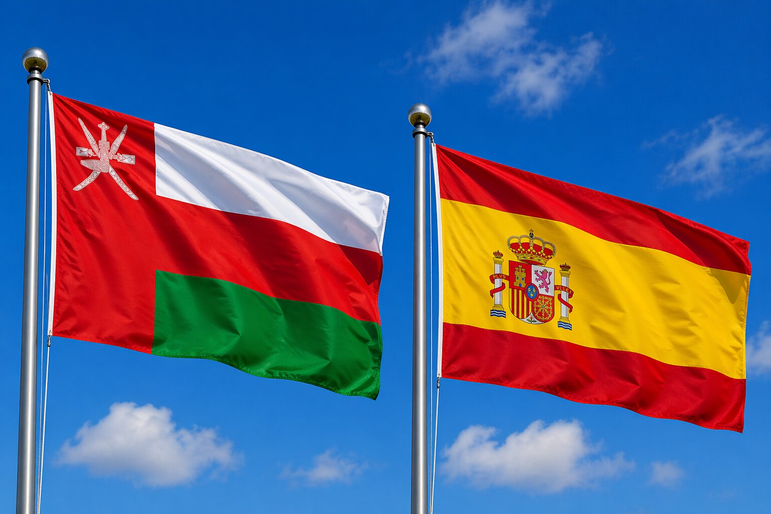 Spain And Oman Flag