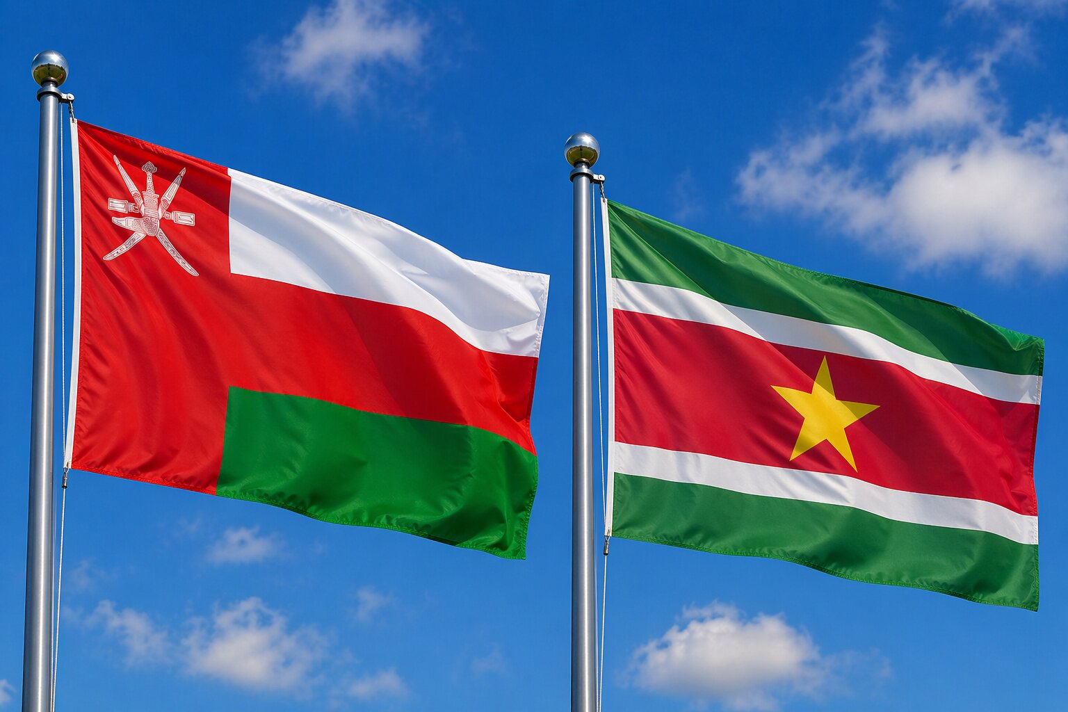 Suriname And Oman Flag