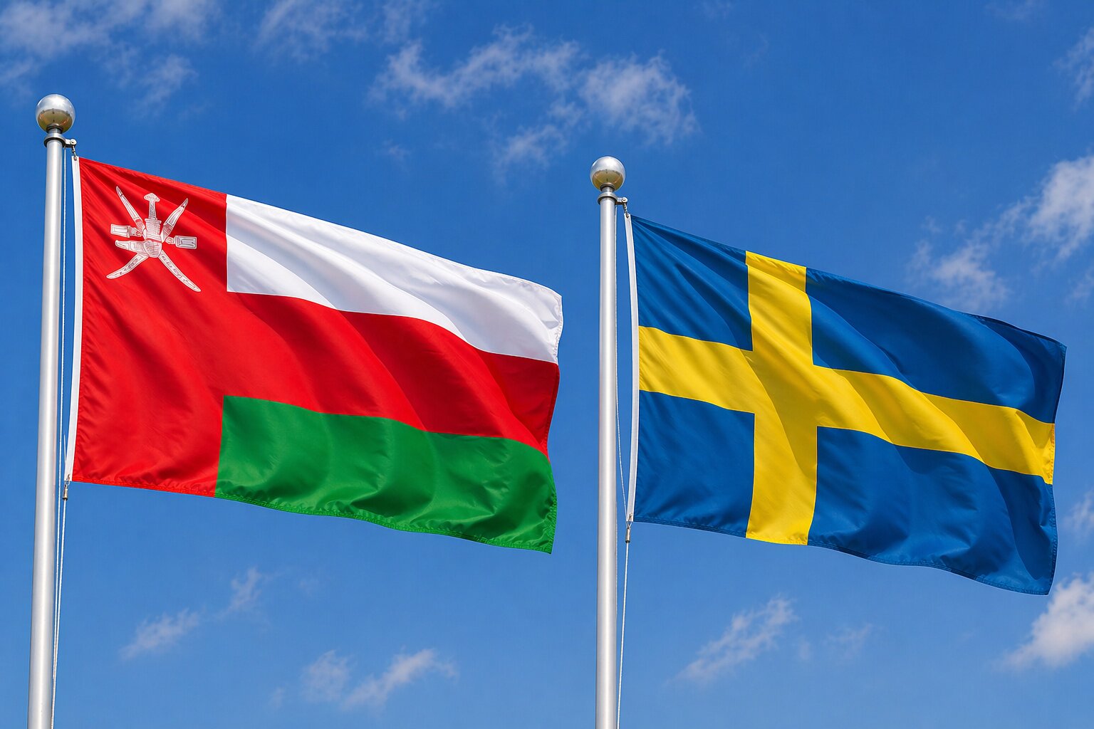 Sweden And Oman Flag