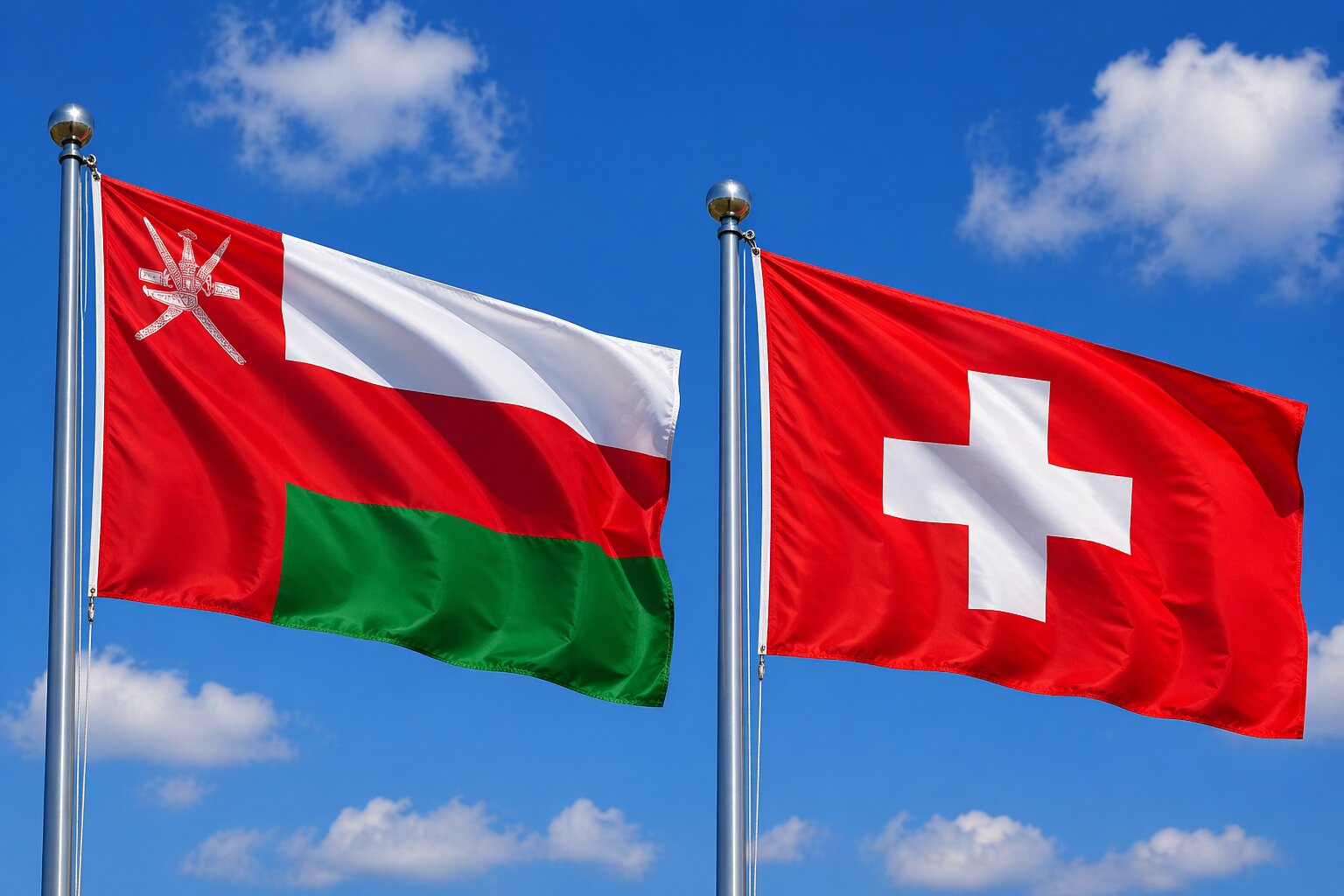 Switzerland And Oman Flag