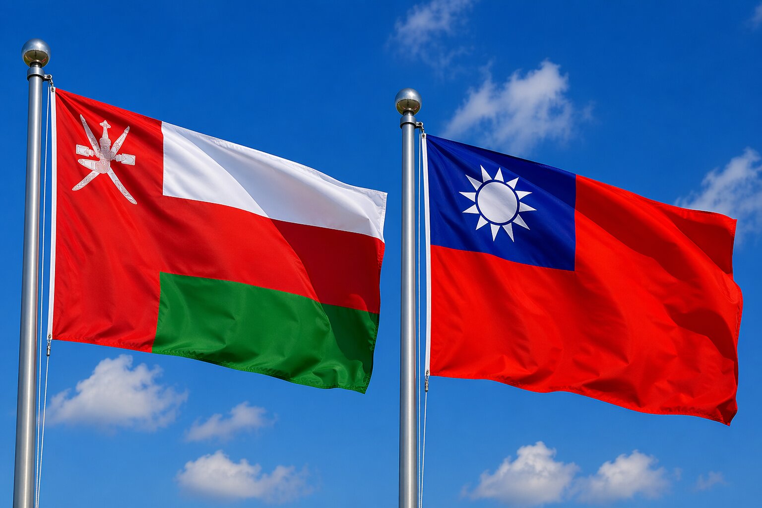 Taiwan And Oman Flag