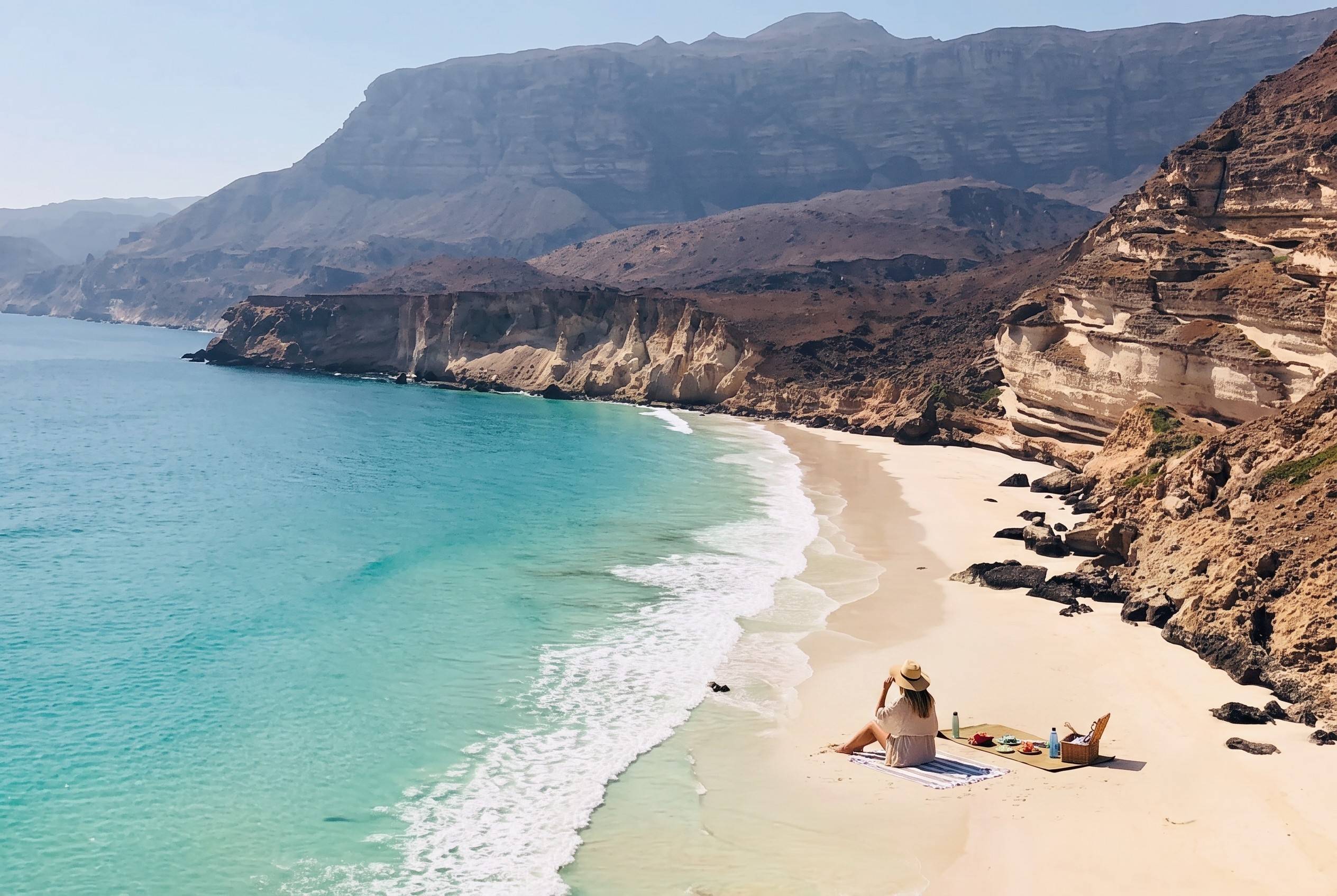 Tourist At Al Mughsail Beach Oman