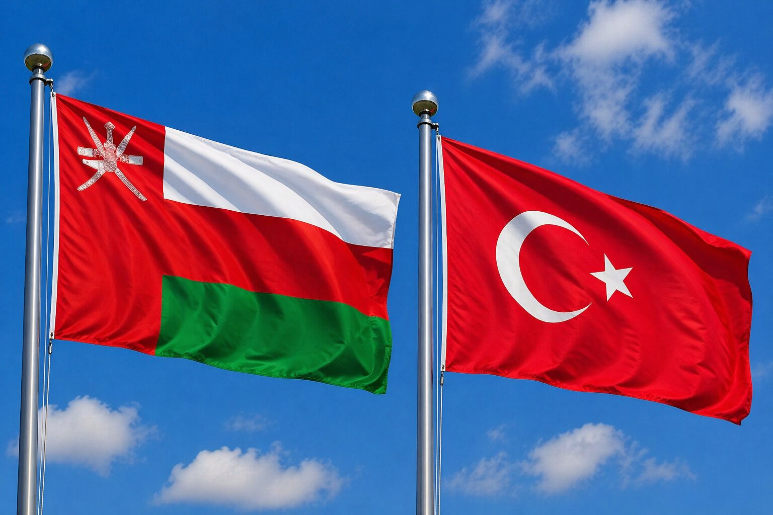 Turkey And Oman Flag