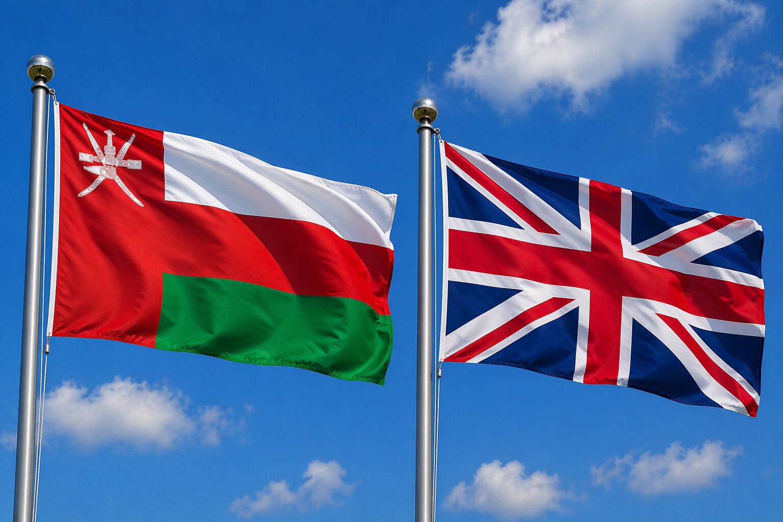 United Kingdom And Oman Flag